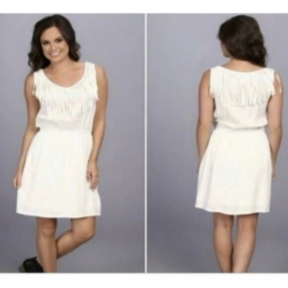 NWT ARIAT White Western Country Concert Wedding Bridal Fringe Dress Size Medium - Picture 1 of 5